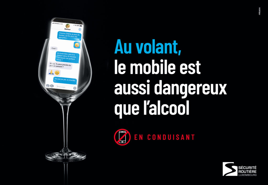 Campagne «Au volant, le mobile est aussi dangereux que l’alcool»